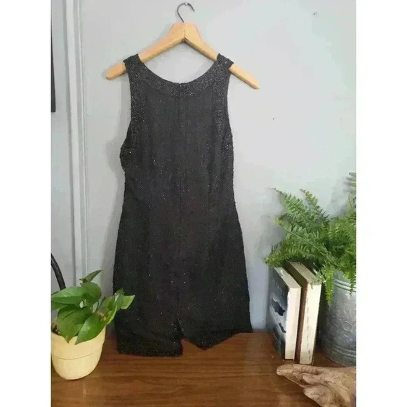 Lawrence Kazar New York‎ Women's Silk Beaded LBD Black sleeveless 1980s - Picture 5 of 5